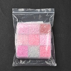 ミックススタイルのガラスシードビーズセット  ラウンド  ミックスカラー  2~4x1.5~3mm  穴：0.8~1.2mm&nbsp;SEED-YW0002-60A