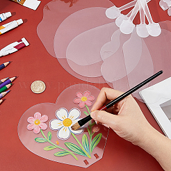 15個 5スタイル 透明PVC ハンドヘルドファン  空白の絵画ファン  子供のための diy 工芸品  混合図形  23~255x170x3mm  3個/スタイル&nbsp;DIY-HS0002-27