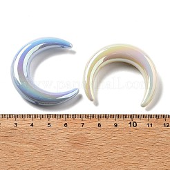 UVメッキ不透明アクリルビーズ  虹色の  ムーン  ミックスカラー  46.5x39.5x10.5mm  穴：2mm&nbsp;PACR-Q005-03