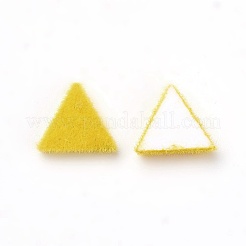 フロッキーアクリルカボション  三角形  ゴールド  8.5x9.5x1.5mm&nbsp;LS-X-OACR-I001-J01