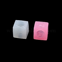 プラスチックビーズ  模造ゼリー  キューブとラムドン文字  ミックスカラー  6x6x6mm  穴：3.8mm  約3846個/500g&nbsp;KY-F023-11