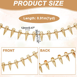 合金チェーン  縫製アクセサリー  コーン  ゴールドカラー  26mm&nbsp;DIY-WH0580-38G