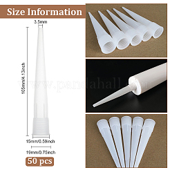 プラスチックコーキングノズルアプリケーター  コーンノズル  ホワイト  105x19mm  穴：3.5mm  内径：15mm&nbsp;TOOL-WH0136-83