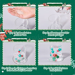 クリスマスの花瓶詰め物  緑と赤のプラスチックパールビーズのクリスマス花瓶詰め物  カラフル  ギフト：11x11x11mm&nbsp;AJEW-WH0479-67