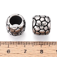304ステンレススチール大穴ビーズ  ロンデル  アンティークシルバー  11x12~12.5mm  穴：7mm&nbsp;STAS-T072-108AS