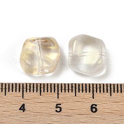 透明ガラスビーズ  ナゲット  焼き付け塗料  シャンパンゴールド  10.5x12x8mm  穴：1mm&nbsp;DGLA-E004-08G