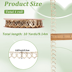 ポリエステルのハートリボン  バレンタインデーやその他の祝日のケーキラッピングに  ダークチソウ  22mm  10ヤード/ロール&nbsp;DIY-WH20048-086D