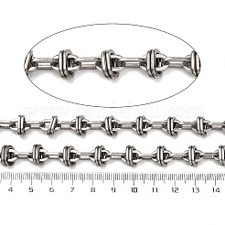 304ステンレスノットリンクチェーン  溶接されていない  ステンレス鋼色  11x6.5x1.4mm&nbsp;CHS-S012-12P