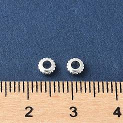 真鍮製スペーサービーズ  フラットラウンド  ラックめっき  持続的なメッキ  カドミウムフリー＆鉛フリー  銀  4x2.5mm  穴：1.8mm&nbsp;KK-U067-02S