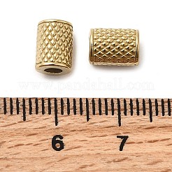 304ステンレススチールビーズ  イオンプレーティング（ip）  コラム  18KGP本金メッキ  8x5.5mm  穴：2.6mm&nbsp;STAS-B097-17G