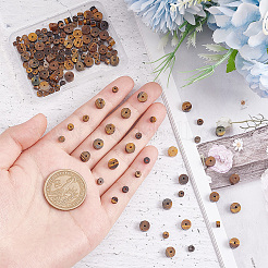 天然タイガーアイビーズ147個サイズ  ヒシビーズ  フラットラウンド/ディスク  4~6x2~3mm  穴：1mm&nbsp;G-AR0005-05