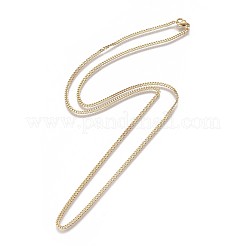 304ステンレススチールカーブチェーンネックレス  カニカン付き  ゴールドカラー  23.62インチ（60cm）&nbsp;NJEW-L162-01C-G