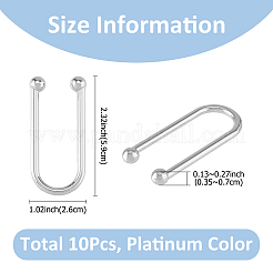 合金ビキニクリップ10個  ブラの留め具交換パーツ  プラチナ  59x26x3.5~7mm&nbsp;FIND-FH0009-23P
