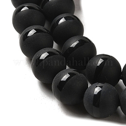 染め加工天然石瑪瑙ラウンドビーズ連売り  艶消し  ブラック  8mm  穴：1mm  約48個/連  15.7インチ&nbsp;G-J271-10-8mm