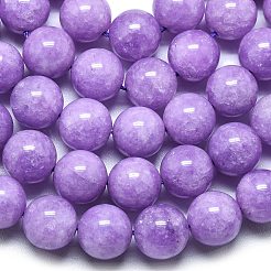天然石マレーシアジェイドビーズ連売り  染め＆加熱  ラウンド  暗い蘭  11.5~12.5mm  穴：1.2mm  約35個/連  14.96インチ（38cm）&nbsp;G-L645-A01-12mm-18