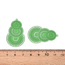 スプレー塗装された430ステンレススチールペンダント  ティアドロップ  ライムグリーン  40x24.5x0.3mm  穴：1.2mm&nbsp;STAS-N121-01C