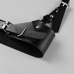 パンクロックスタイルのPVCレザーベルト  装飾アクセサリー  ブラック  700~900x320~400mm&nbsp;AJEW-WH0541-41