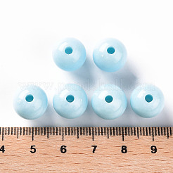 不透明なアクリルビーズ  ラウンド  空色  12x11mm  穴：1.8mm&nbsp;X-MACR-S370-C12mm-A07