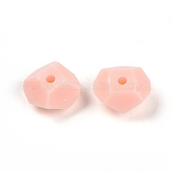 不透明なアクリルビーズ  ナゲット  多面カット  ライトサーモン  6.5x11.8x11mm  穴：1.8mm  約1219個/500g&nbsp;SACR-T017-38B