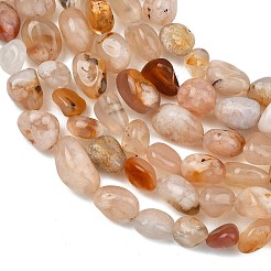 天然石桜色アゲート瑪瑙ビーズ連売り  タンブルストーン  ナゲット  7~11x7~9x5~7mm  穴：1.2mm  約21~23個/連  7.09~7.48''（18~19センチメートル）&nbsp;GG-C286-A24