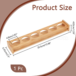 6穴竹製ショットグラスホルダー  長方形  モカシン  355x63.5x40.5mm  内径：46mm&nbsp;AJEW-WH0010-88
