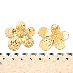 女性用304ステンレススチールスタッドピアス  18KGP本金メッキ  花  1-1/4x1-3/8インチ（3.15x3.5cm）&nbsp;EJEW-B121-01G-03