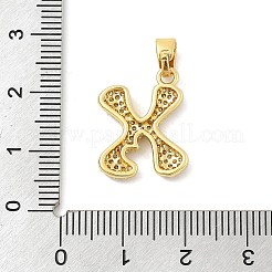 真鍮製マイクロパヴェキュービックジルコニアペンダント  文字L  18KGP本金メッキ  文字x  18.5x14.5x3mm  穴：4.8x2.9mm&nbsp;ZIRC-C012-01G-24