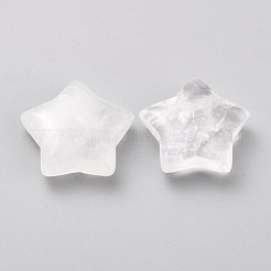 天然石クオーツクリスタルビーズ  ロッククリスタルビーズ  穴がない  スター  20~21x20~21x6~6.5mm&nbsp;G-O196-08A