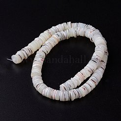 天然トロチッドシェル/トロカスシェルビーズ連売り  ABカラーメッキ  ディスク/フラットラウンド  9x1~3mm  穴：1.2mm  約246個/連  15.55''（39.5センチメートル）&nbsp;SHEL-P015-11