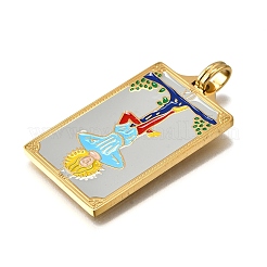 タロット 304 ステンレススチール エナメルペンダント  18KGP本金メッキ  イオンプレーティング（ip）  人間  37.5x22x2mm  穴：6x3.5mm&nbsp;STAS-M119-07O-G