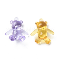 アクリル透明ペンダント  アクセサリーを飾る  クマ  ミックスカラー  38x35x15mm  穴：3mm  約94~100個/袋&nbsp;DIY-D041-04