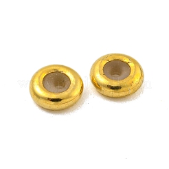 925スターリングシルバービーズ  ゴム入り  スライダービーズ  ロンデル  18KGP本金メッキ  5x2mm  穴：1mm&nbsp;STER-I014-5MM-24G