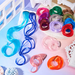 15個 15色 ファッション レディース ヘアアクセサリー  高温シルクヘアウィッグ  ミックスカラー  390x33.5x4mm  1pc /カラー&nbsp;PHAR-TA0001-13
