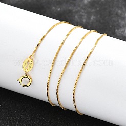 925スターリングシルバーベネチアンチェーンネックレス  スプリングリングの留め金と  細いチェーン  ゴールドカラー  18インチ（45.7cm）  0.6mm&nbsp;STER-M086-03B