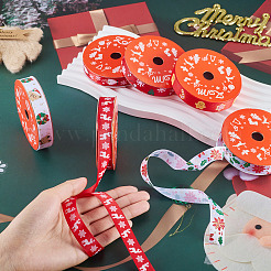 6ロール 6スタイル クリスマス ポリエステルプリントリボン  ギフト包装用  混合図形  5/8インチ（16mm）  1ロール/スタイル&nbsp;OCOR-TA0003-43