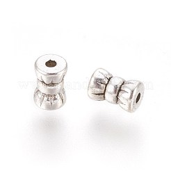 チベット風亜鉛合金ビーズ  鉛フリー＆カドミウムフリー  アンティークシルバー  6x4mm  穴：1mm&nbsp;LF0413Y