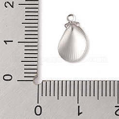 変色しない304ステンレススチールチャーム  シェルシェイプチャーム  ステンレス鋼色  13x7.5x1.5mm  穴：0.8mm&nbsp;STAS-M061-01P-03