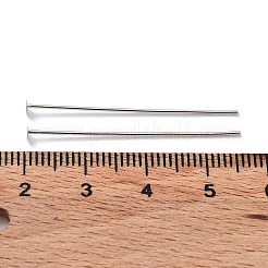 変色防止ロジウムメッキ スターリングシルバー フラットヘッドピン 925 個  プラチナ  22ゲージ  35x0.6mm  ヘッド：2mm&nbsp;STER-M117-03C-P