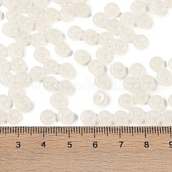 透明な色のガラスシードビーズ  ドーナツ  小麦  6.5x3mm  穴：1.8mm  約30個/10g&nbsp;X1-SEED-P008-01B-06