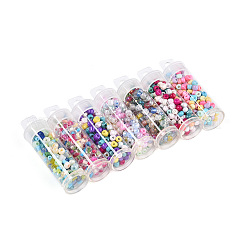 7 ボトル DIY ガラス シード ビーズ セット  混合図形  混合スタイル  ミックスカラー  1~25.5x1.5~5mm  穴：0.6~1.5mm  容量：10ml（0.34fl.oz）&nbsp;DIY-N006-02B