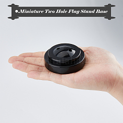 プラスチック製テーブル旗ディスプレイ台座  フラットラウンド  ブラック  6.3x2.5cm&nbsp;ODIS-WH0038-164
