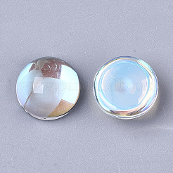 クリアガラスカボション  ABカラーメッキ  半円/ドーム  クリアAB  12x6mm&nbsp;LS-EGLA-N004-03B-01