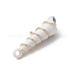 銅、アクリル、プラスチックのペンダント  巻き貝の形  ミックスカラー  38.5x11x12~14mm  穴：3mm&nbsp;PALLOY-JF03887-02