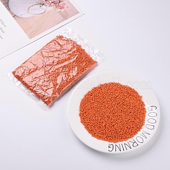 焼付塗装ガラスシードビーズ  レッドオレンジ  6/0  4~5x3~4mm  穴：1~2mm  約4500個/袋&nbsp;SEED-S003-K4