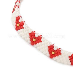 女性用ガラスシードビーズブレスレット3個（3色）  ハート  ミックスカラー  6-5/8インチ（16.8cm）  1pc /カラー&nbsp;BJEW-MZ00214
