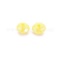 不透明なアクリルビーズ  ABカラーメッキ  ファセットロンデル  きいろ  6mm  穴：1.5mm  約5480個/442g&nbsp;LS-MACR-Q239-018C-02