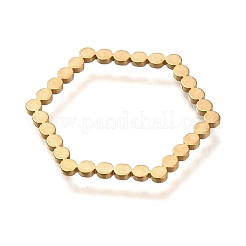 イオンプレーティング（IP）201ステンレススチールリンクリング  六角  18KGP本金メッキ  19.5x22x1mm&nbsp;STAS-I313-02C-G