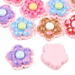 オペーク樹脂カボション  ミックスカラー  花  21x21.5x8.5mm&nbsp;RESI-C067-01E