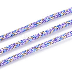 16mの丸型ナイロン編みコード  壁掛け用  工芸  ギフト包装  ライラック  2mm  約17.50ヤード（16m）/ロール&nbsp;OCOR-N008-03B-02