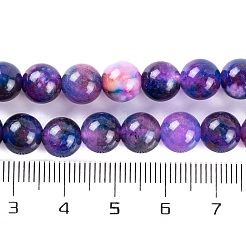 天然石マレーシアジェイドビーズ連売り  ラウンド  染め  青紫色  8mm  穴：1mm  約48個/連  15インチ&nbsp;X-G-A146-8mm-C10
